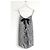 Abito corto in seta Chanel stampa leopardata e fiocco 22P Nero Bianco Stampa leopardo - vista 2
