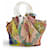 Versace La Medusa Bolsa Pequena de Ráfia e Seda Multicor  - vista 11
