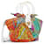 Versace La Medusa Bolsa Pequena de Ráfia e Seda Multicor  - vista 8