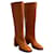 Chloé Edith 75 Botas Altas de Cuero Marrón Castaño