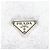 Borsa Tote in spugna Prada con logo Triangle Nero Bianco - vista 10