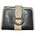 Lancel Tarjetero de Cuero Negro/Beige con Anillo Firma