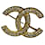 Spilla Chanel CC in Oro con Cristalli D'oro