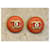 Orecchini Chanel CC Logo Arancione D'oro Corallo - vista 4