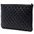 Clutch Chanel Black Large Quilted Caviar O Case Nero - vista 2