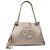 Tote Soho Chain in pelle di vitello metallizzata oro Medium di Gucci D'oro