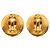 Orecchini Chanel Gold CC placcati oro Grapevine tondi con clip D'oro - vista 2