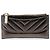 Pochette con zip Gabrielle in pelle di vitello invecchiata metallizzata con chevron marrone Chanel