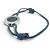 Bulgari BRACCIALE BVLGARI BVLGARI ARGENTO MASSICCIO 925 SU CORDOLE BLU SILVER BANGLE - vista 2