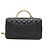NOVA CHANEL TIMELESS HANDLE PM BOLSA DE COURO MATELASSÊ COM ALÇA Preto - vista 2