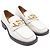 Mocassini Gucci Interlocking G in pelle bianca Bianco - vista 3