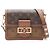 Bolso de hombro Louis Vuitton Dauphine Mini Monogram Castaño Beige