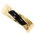 Autre Marque 18K Gelbgold-Ring mit Onyx und Diamant Golden
