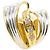 Autre Marque PT900 Platin- und 18K Gelbgold-Ring mit Diamant Golden