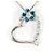Autre Marque Collana in oro bianco con diamante blu D'oro