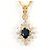 Autre Marque Collana in oro giallo 14K con zaffiro e diamante D'oro