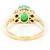 Autre Marque Anello a fascia in oro giallo 14K con crisoprasio e zircone cubico D'oro - vista 3