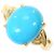 Autre Marque Bague anneau en or jaune 14K avec turquoise et diamant Doré
