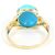 Autre Marque Bague anneau en or jaune 14K avec turquoise et diamant Doré - vue 3