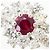 Autre Marque PT950 Platinring mit Rubin und Diamant - Ansicht 2