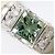 Autre Marque Anel de banda em platina com diamante verde - vista 2