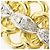 Autre Marque Platin- und Gelbgold-Ring mit Diamant Golden - Ansicht 2