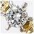 Autre Marque Platin- und Gelbgold-Ring mit Diamant Golden - Ansicht 2
