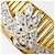 Autre Marque 18K Gelbgold- und Platin-Ring mit Diamant Golden - Ansicht 2