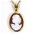 Autre Marque Collar de oro amarillo de 18K con camafeo de concha Dorado
