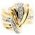 Autre Marque 18K Gelbgold- und Platin-Ring mit Diamanten Golden