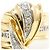 Autre Marque 18K Gelbgold- und Platin-Ring mit Diamanten Golden - Ansicht 2