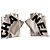 Chanel fingerlose Lammleder-Handschuhe Weiß Schwarz