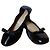 Chanel Bailarinas de cuero negro puntera charol