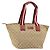 Borsa GUCCI GG Canvas Sherry Line Beige Oro 131230 Auth 184991A D'oro