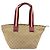 Borsa GUCCI GG Canvas Sherry Line Beige Oro 131230 Auth 184991A D'oro - vista 2