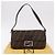 FENDI Zucca Canvas Mamma Baguette Shoulder Bag Black Brown Auth 184826M Marrone Nero - vista 12