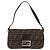 FENDI Zucca Canvas Mamma Baguette Shoulder Bag Black Brown Auth 184826M Marrone Nero - vista 13