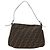 FENDI Zucca Canvas Mamma Baguette Shoulder Bag Black Brown Auth BA13419SAV Marrone Nero - vista 2