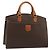 Céline Borsa CELINE Macadam Canvas PVC Pelle Marrone Oro Auth ep14779 D'oro