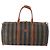 Pequin Borsa Boston FENDI Pecan Canvas PVC 2way Black Brown Auth 182068 Marrone Nero - vista 13