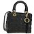 Borsa Christian Dior Lady Dior in pelle di agnello 2way Nera Oro Auth BA13408V Nero D'oro