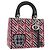 Borsa Tote Lady Dior Cannage Christian Dior paillettes 2way Rosa Argento Auth 184845SM