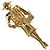Spilla CHANEL Mademoiselle metall Gold Tone CC Auth 184687V