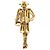 Spilla CHANEL Mademoiselle metall Gold Tone CC Auth 184687V - vista 6
