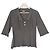 Polo Chanel de algodón gris antracita con botones de joya CC
