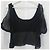 Prada Linea Rossa Top in Garza di Cotone Nero - vista 2