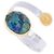 Autre Marque Anello regolabile fatto a mano in argento 925 con pietra blu e verde D'oro