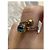 Autre Marque Anello regolabile fatto a mano in argento 925 con pietra blu e verde D'oro - vista 10