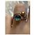 Autre Marque Anello regolabile fatto a mano in argento 925 con pietra blu e verde D'oro - vista 8