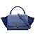 16 Céline Borsa Trapeze Celine in pelle di vitello martellata e scamosciato blu Small